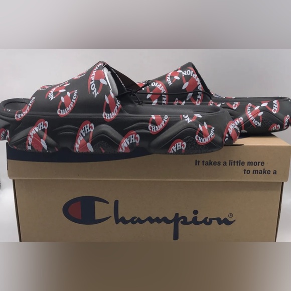 Champion Men’s Meloso Smiley Face Squish Slide Sandals - Size 12 - Picture 3 of 7